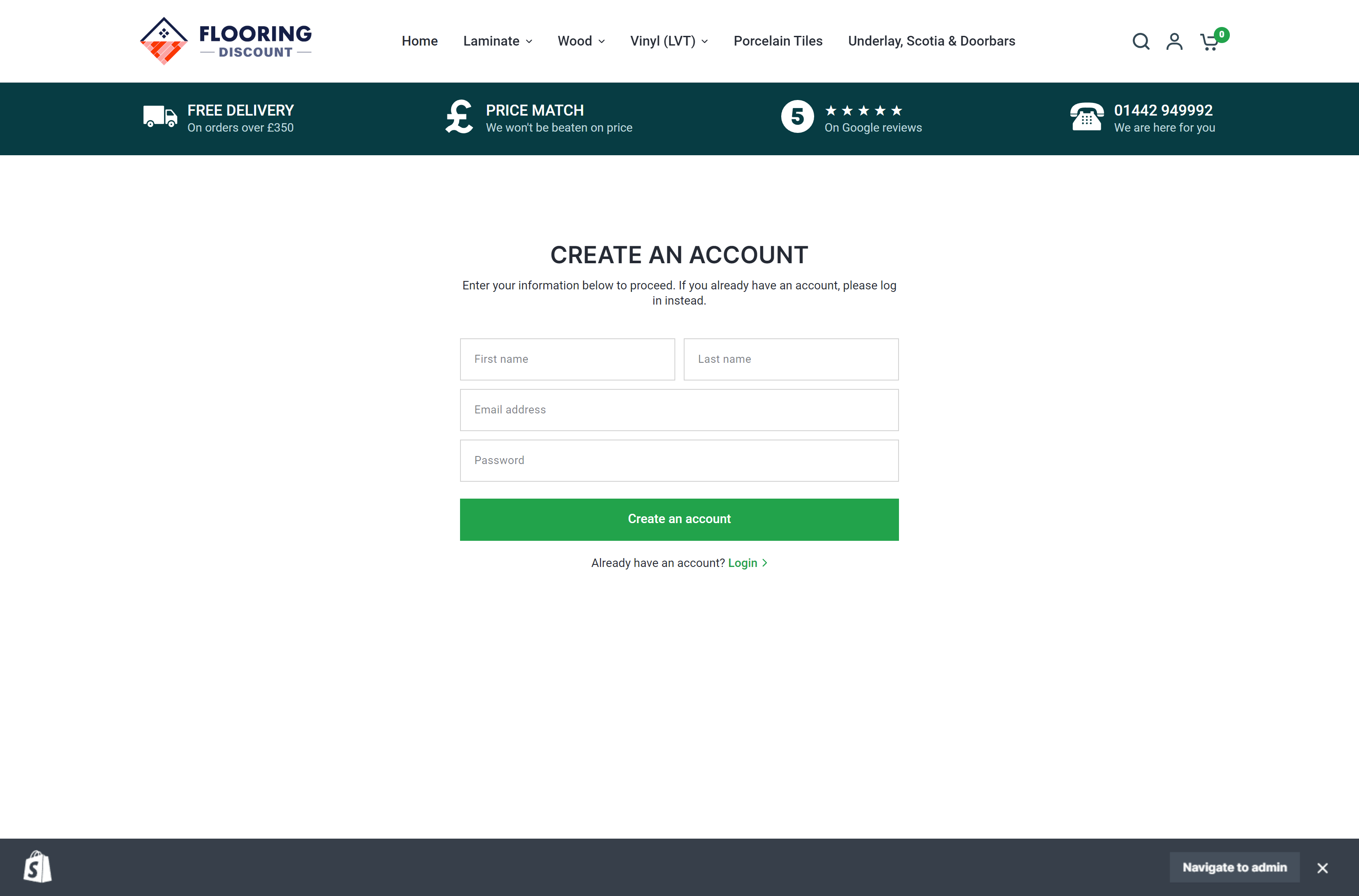 Flooring Discount Signup Page Design by Kainat Shafeeq