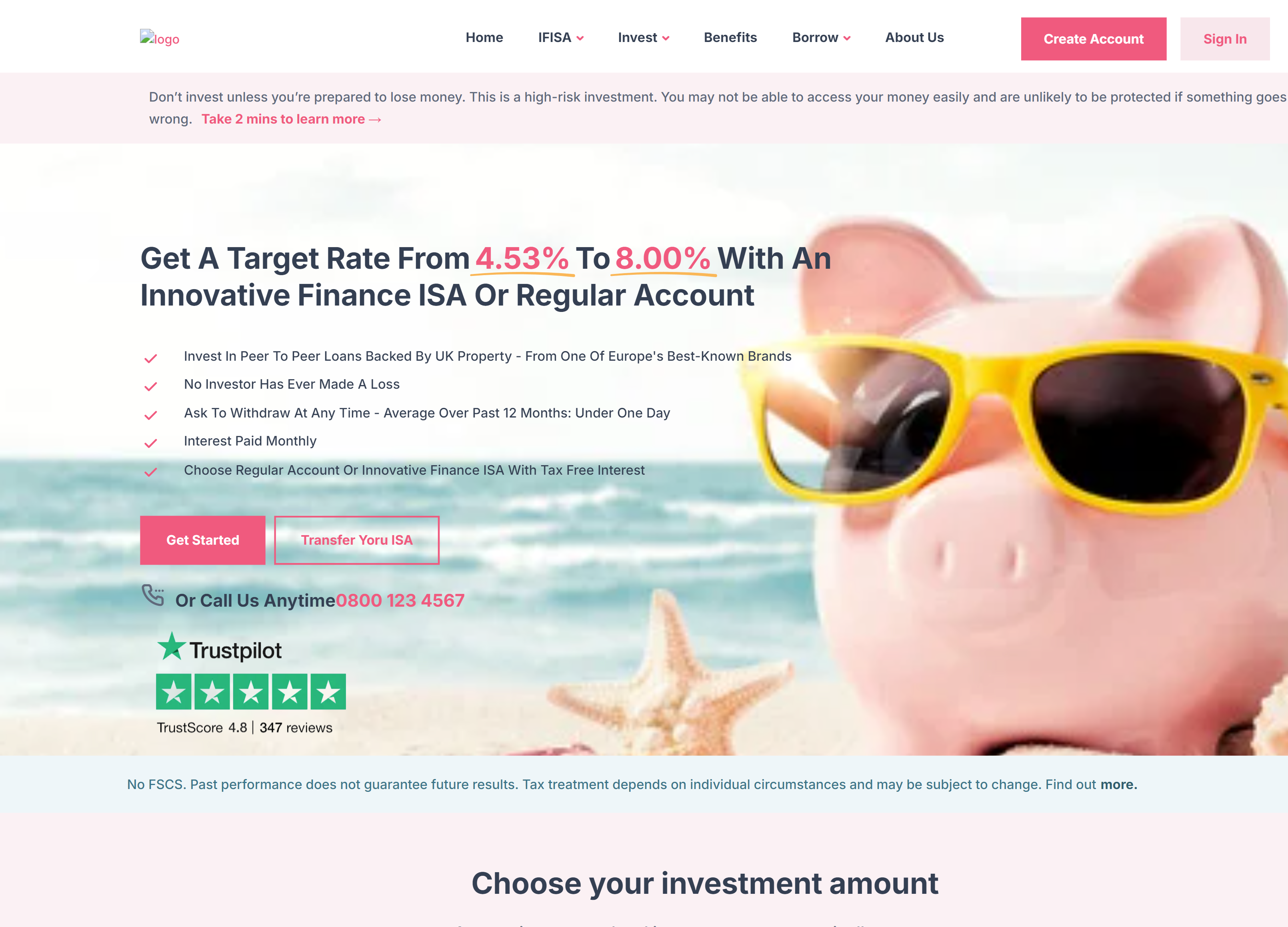 SmartMoney IFISA Desktop View Design by Kainat Shafeeq